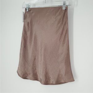 Babaton Mini Slip Skirt in Clay Mask